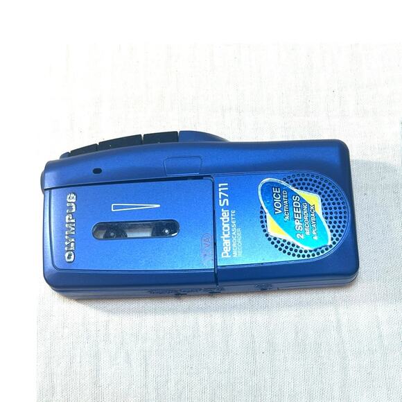 Olympus Pearlcorder S711 Micro Cassette Recorder In‎ Blue - Picture 1 of 3